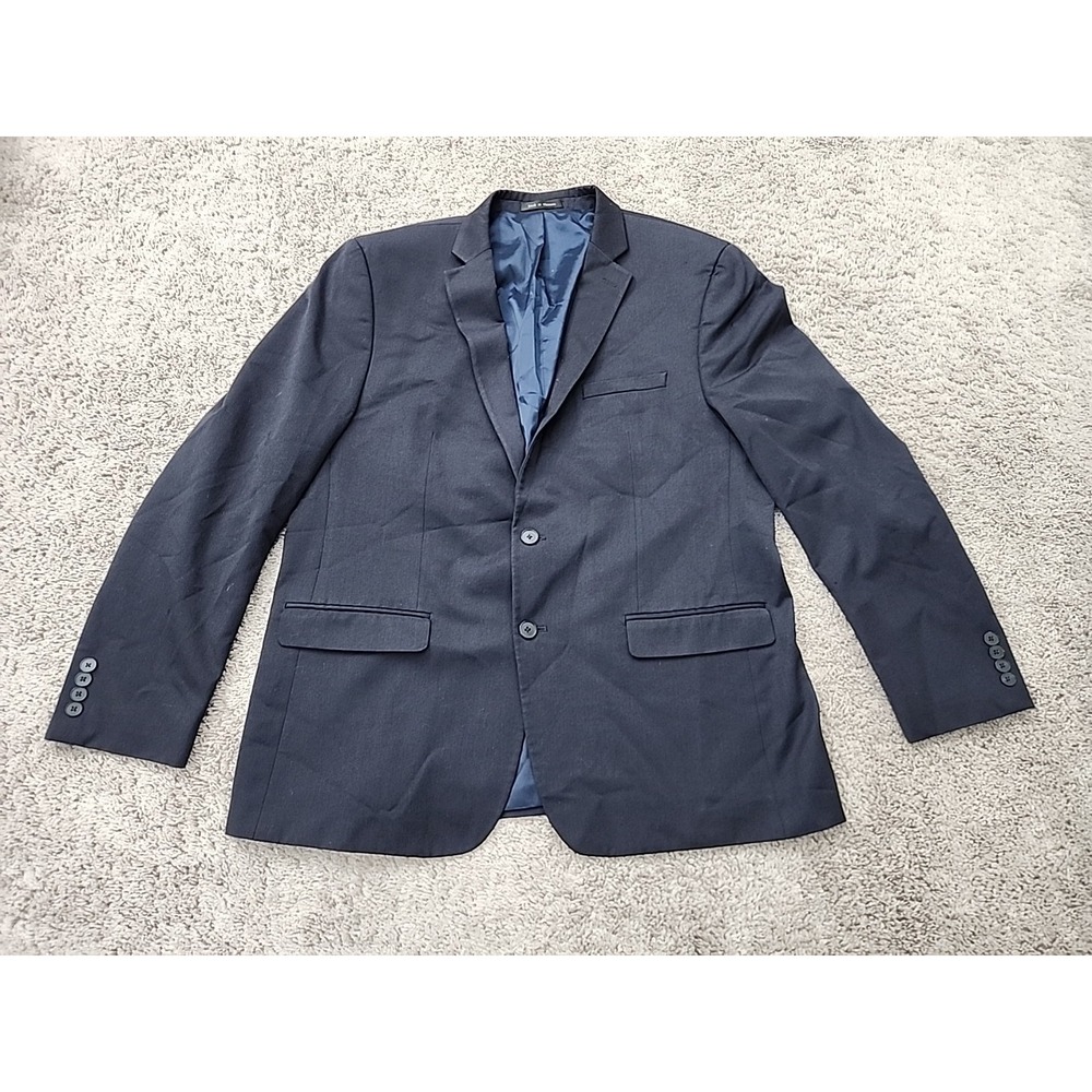 Van Heusen Flex Suit Jacket Mens 48R Navy Blue Stretch Two Button Blazer